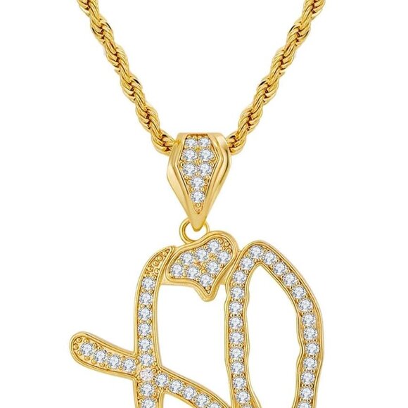14k Gold-Plated XO Cubic Zirconia Necklace - Stylish Accessory for Music Lovers - Picture 1 of 7